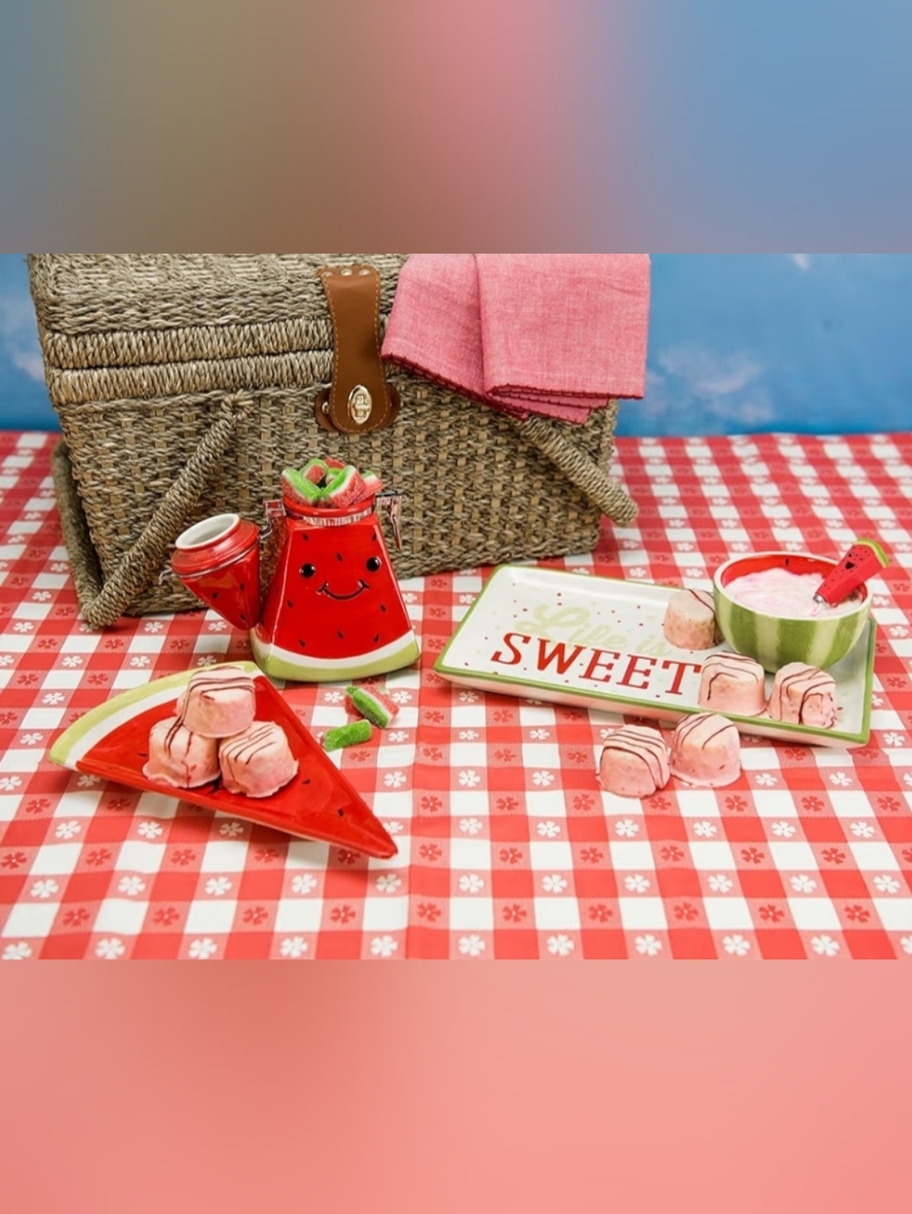 Boston Warehouse Watermelon 🍉 Chip & Dip Platter- NWOT!!! - Picture 5 of 6
